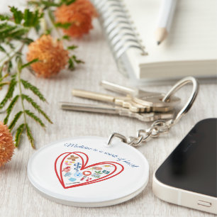 Medical Heart & Healthcare Icons Custom Template Keychain