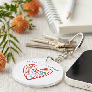 Medical Heart & Healthcare Icons Custom Template Keychain