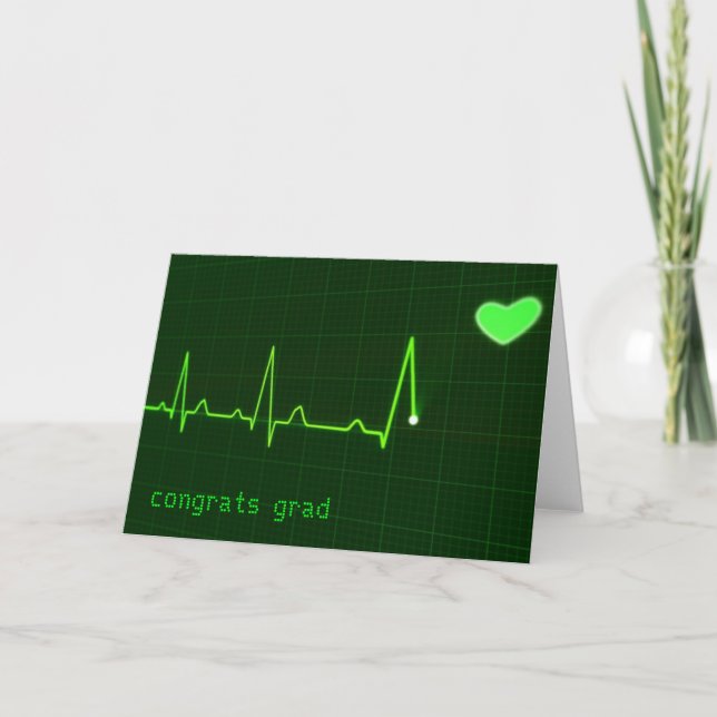 Medical Heart Moniter and custom message Card (Front)