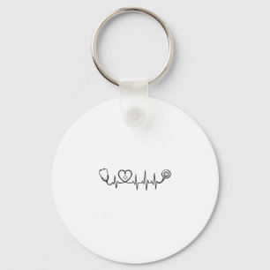 Medical Heartbeat Stethoscope Vector Shirt Design_ Keychain