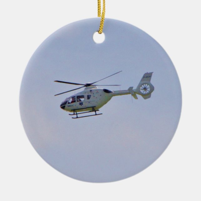 Medical Helicopter Ceramic Ornament (Front)