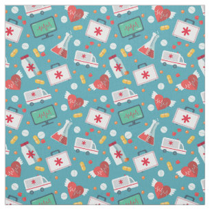 Medical Icon Pattern Fabric