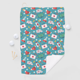 Medical Icon Pattern Golf Towel