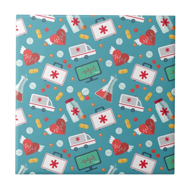 Medical Icon Pattern Tile (Front)