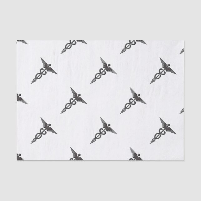 Medical Insignia Caduceus Tissue Paper (Front)