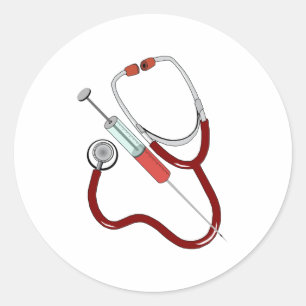 medical instruments classic round sticker