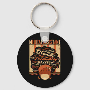 Medical Istant Costume Afro Woman Proud Black Hist Keychain