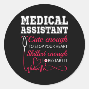 Medical Istant Cute Nurse Stop Heart Male Female N Classic Round Sticker