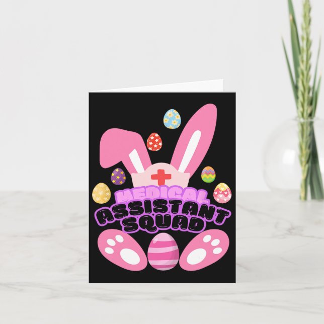 Medical Istant Squad Bunny Easter Day Rabbit  Card (Front)