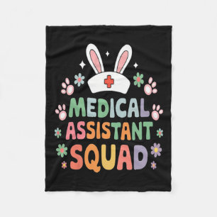 Medical Istant Squad Easter Bunny Costume Eggs Fleece Blanket