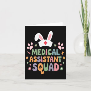 Medical Istant Squad Easter Bunny Eggs Funny Easte Card
