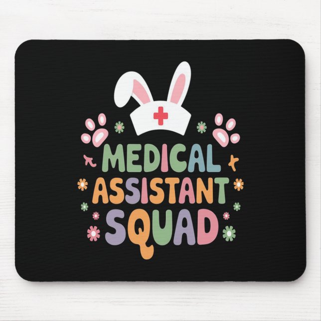 Medical Istant Squad Easter Bunny Eggs Funny Easte Mouse Pad (Front)