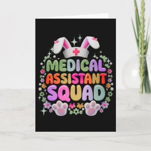 Medical Istant Squad Funny Cute Easter Day Bunny E Card