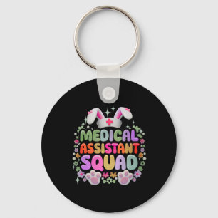 Medical Istant Squad Funny Cute Easter Day Bunny E Keychain