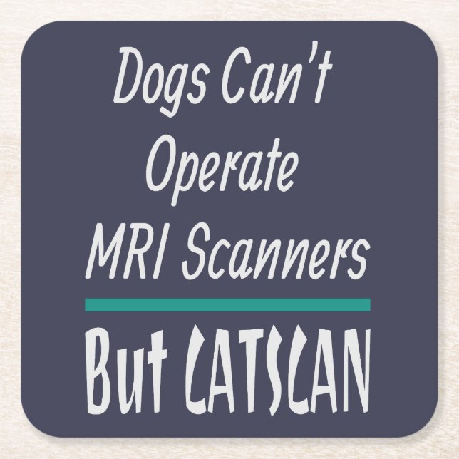 Medical Joke Dogs and Cats Dad Joke Funny Square Paper Coaster (Front)