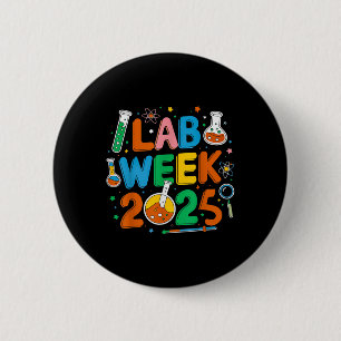 Medical Lab Scientist Retro Lab Week 2025 Phleboto 2 Inch Round Button