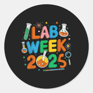 Medical Lab Scientist Retro Lab Week 2025 Phleboto Classic Round Sticker