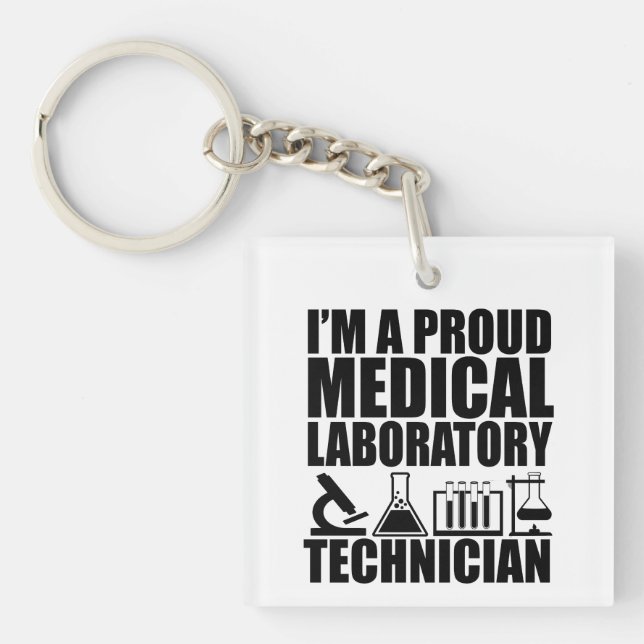 Medical lab tech laboratory technician keychain (Front)