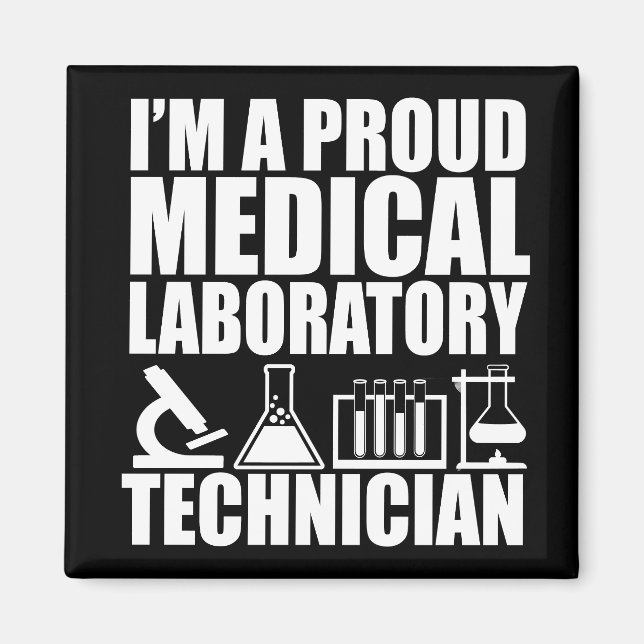 Medical lab tech laboratory technician magnet (Front)