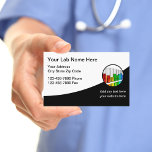 Medical Lab Theme Business Cards<br><div class="desc">Medical laboratory themed business card template designed with a unique lab emblem with test tubes and classic business card layout. Designed for a medical testing lab, genealogy services, or health service.</div>