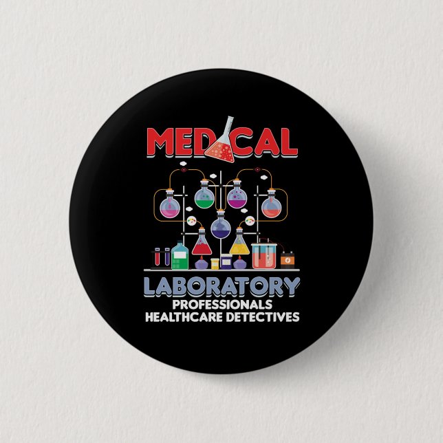 Medical Laboratory Lab Technician Medicine Test Tu 2 Inch Round Button (Front)