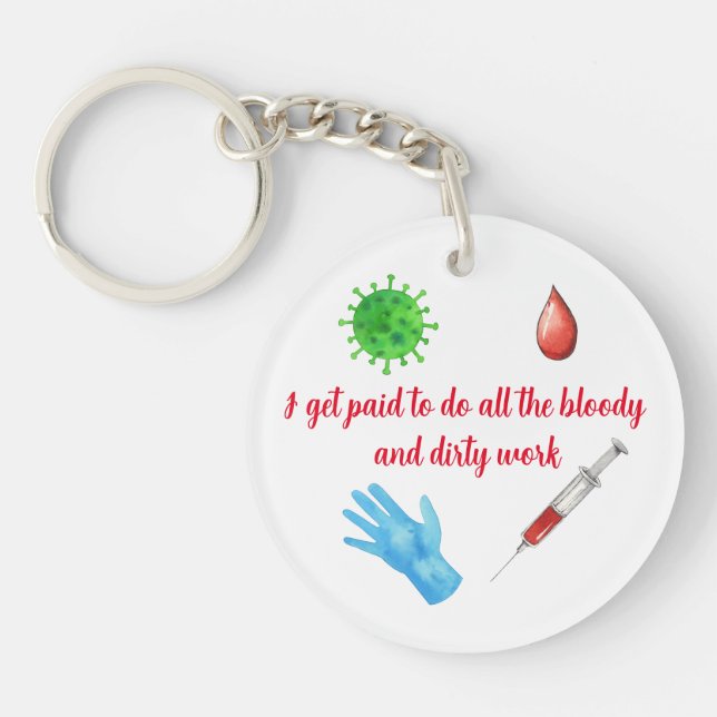 Medical Laboratory Scientist Lab Week Keychain (Front)