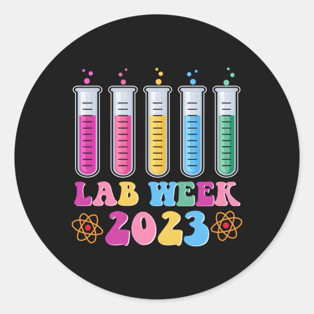 Medical Laboratory Technician Lab Week 2023 Techno Classic Round Sticker (Front)