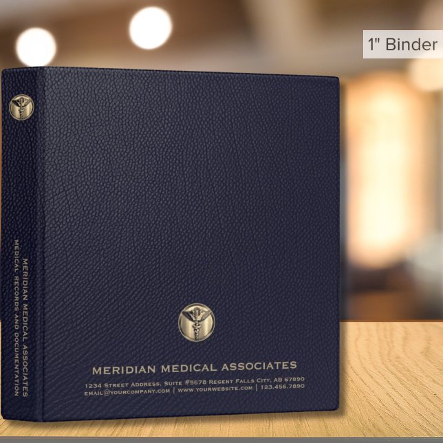 Medical Logo Blue Gold 3-Ring Binder (Creator Uploaded)