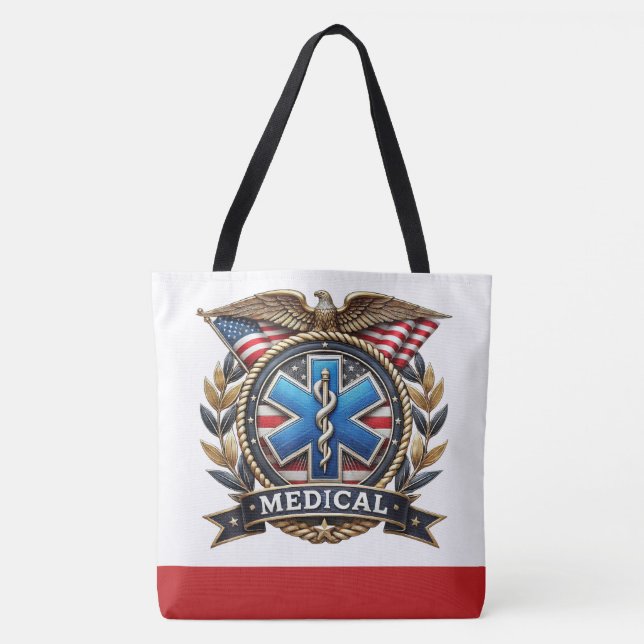 Medical Logo Large Monogram SEE BACK! Tote (Front)