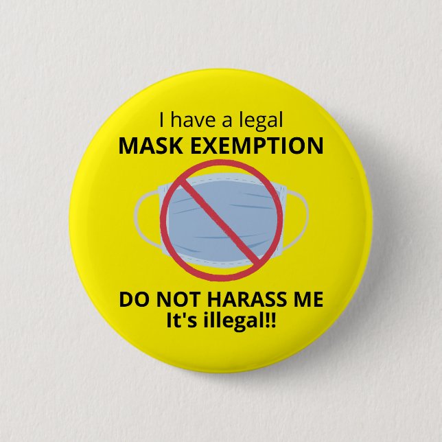 Medical Mask Exemption 2 Inch Round Button (Front)
