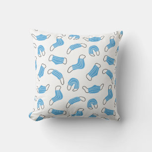 Medical mask pattern throw pillow