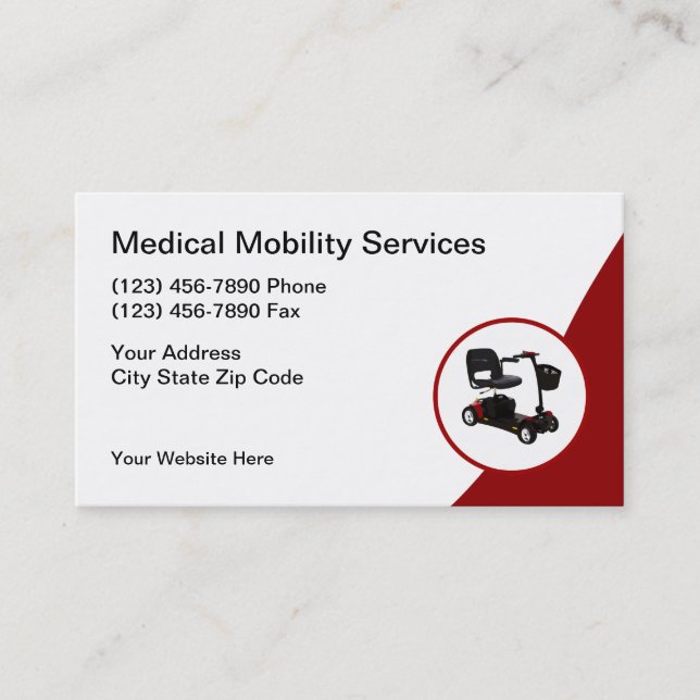 Medical Mobility Scooters Business Cards (Front)