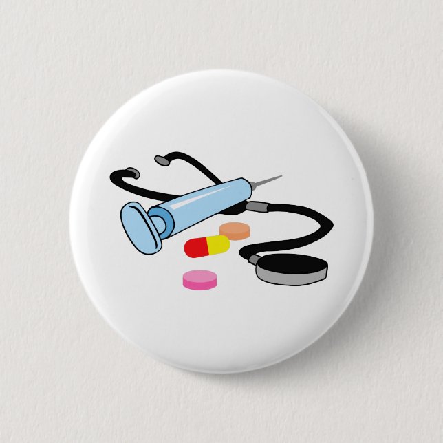 MEDICAL MONTAGE 2 INCH ROUND BUTTON (Front)