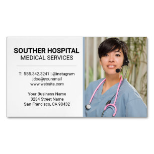 Medical Nurse   Customer Service Magnetic Business Card