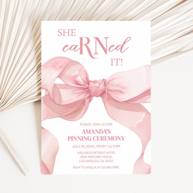 Medical Nurse Pinning Graduation Party Invitation (Nursing Medical RN Pinning Graduation Party Invitation)