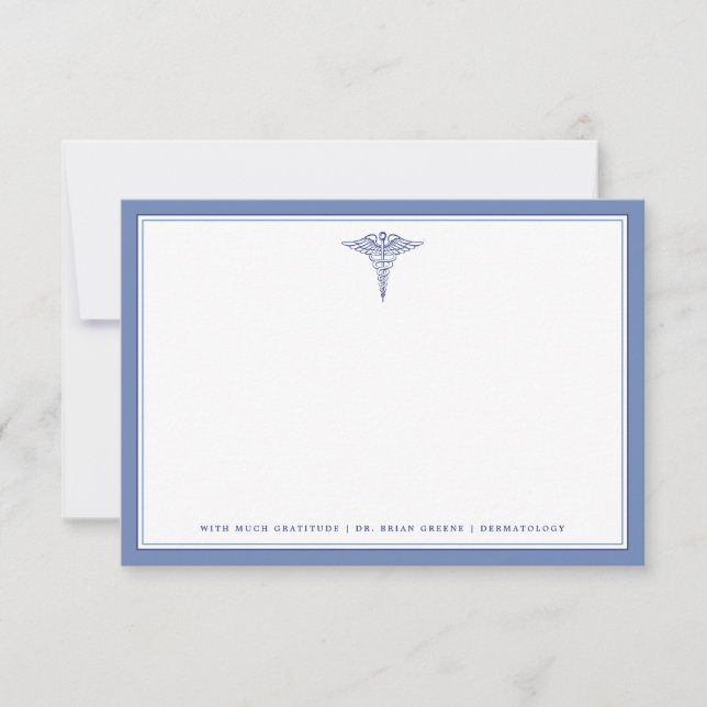 Medical Office Blue Theme | Flat Note Card (Front)