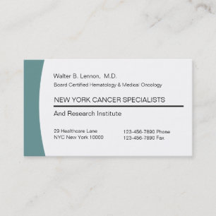 Medical Oncology Business Cards