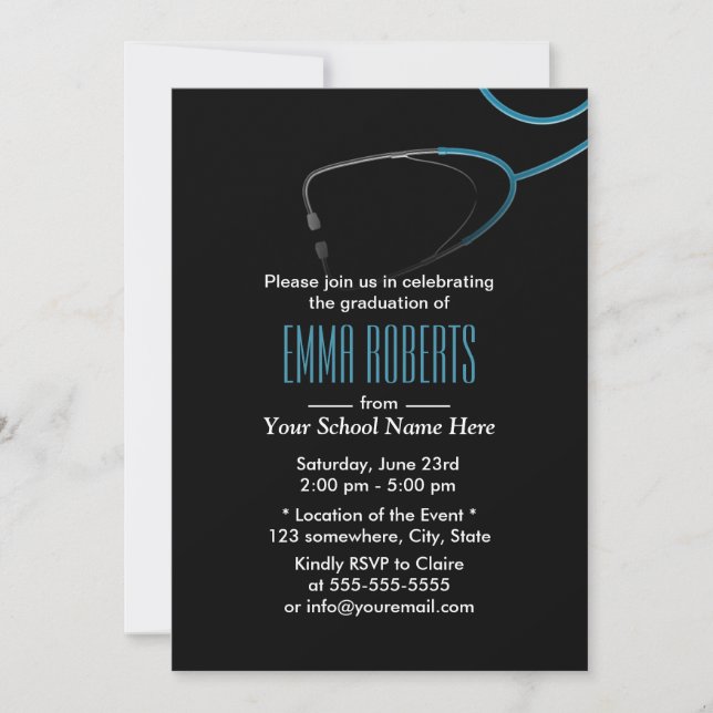 Medical or Nursing School Graduation Invitation (Front)