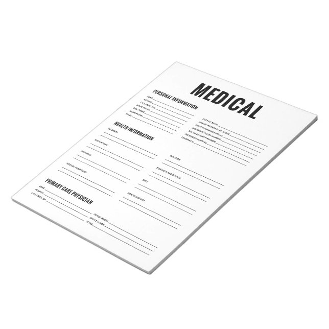 Medical Organization Form Notepad (Angled)