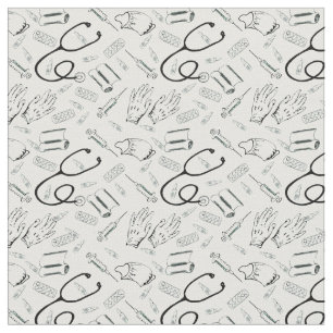 Medical Pattern Stethoscope cotton Fabric