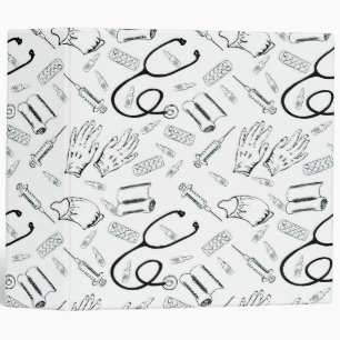 Medical Pattern Stethoscope Pattern Binder