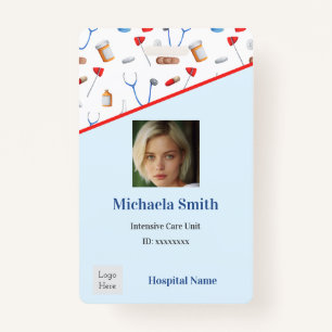 Medical Patterned Intensive Care Doctor ID Badge