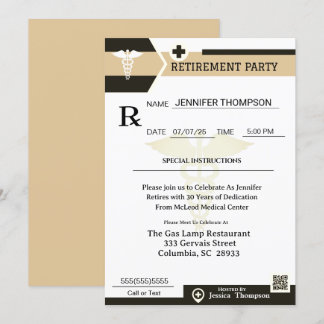 Medical Prescription Pad Retirement Invitation