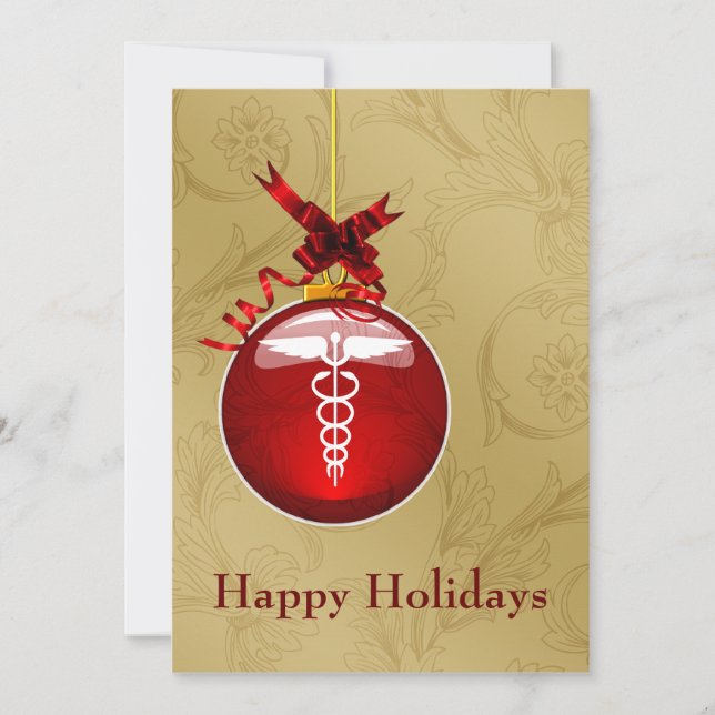 medical profession caduceus sign  Holiday Cards (Front)