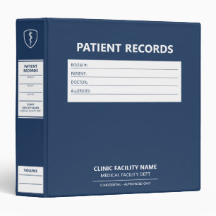 Medical Professional Clinic Blue Patient Records 3 Binder