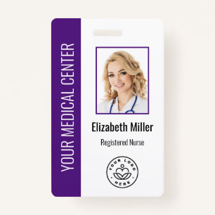 Medical Professional Custom Photo & Text Purple Badge