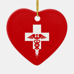 Medical Professional heart ornament, customize Ceramic Ornament