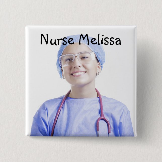 Medical Professional Identification  2 Inch Square Button (Front)