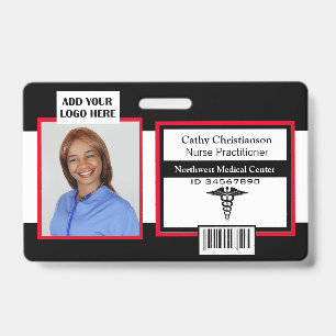 Medical Professional Name Photo Badge Scanner Code