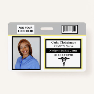 Medical Professional Name Photo Badge Scanner Code